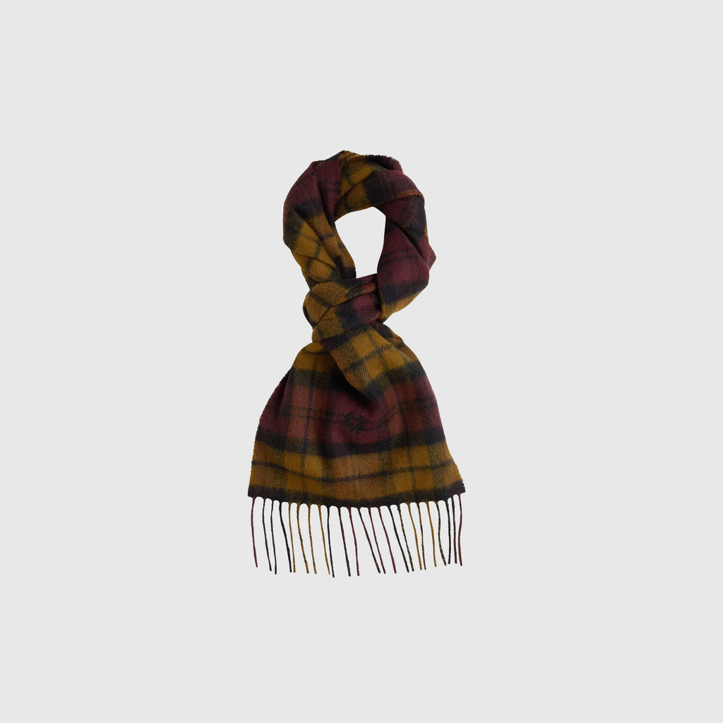 Fred Perry Lambswool Tartan Scarf - Shaded Stone