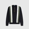 Fred Perry Multi Texture LS Knitted Shirt - Black - Front