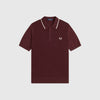 Fred Perry Pique Stitch Kitted Shirt - Oxblood - Front