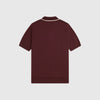 Fred Perry Pique Stitch Kitted Shirt - Oxblood - Back
