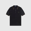 Fred Perry Pique Stitch Knitted Shirt - Black - Front