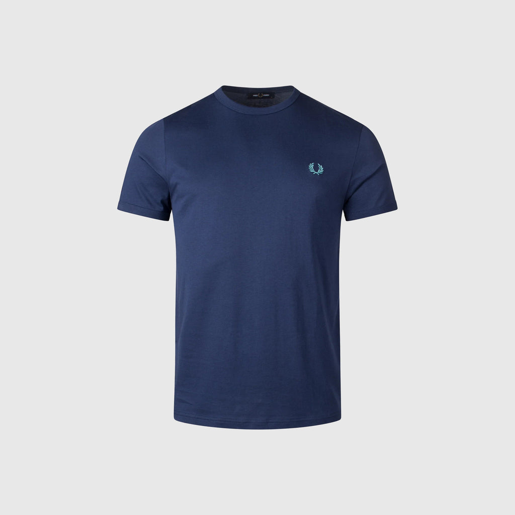 Fred Perry Ringer Tee - Tennis Blue - Front