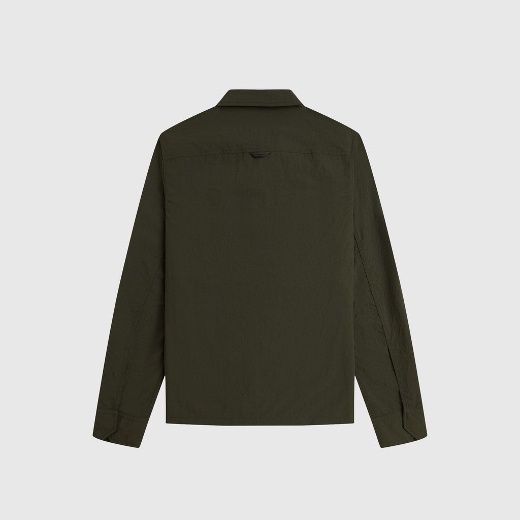 Fred Perry Ripstop Pocket Overshirt - Hunting Green - Back