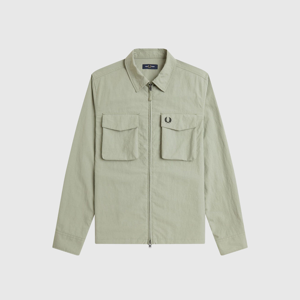 Fred Perry Ripstop Pocket Overshirt - Seagrass - Front