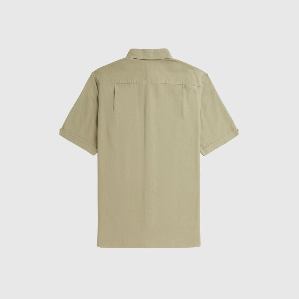 Fred Perry SS Oxford Shirt - Warm Grey - Back