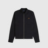 Fred Perry Seersucker Zip Through Overshirt - Black - Front