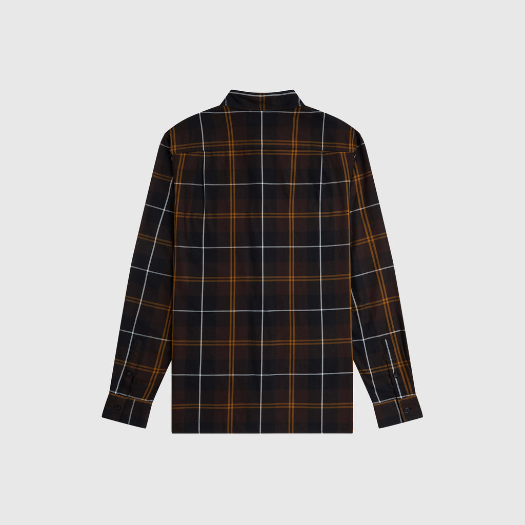 Fred Perry Twill Tartan Shirt - Rich Brown - Back