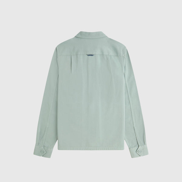 Fred Perry Twill Zip Through Overshirt - Bayleaf - Back