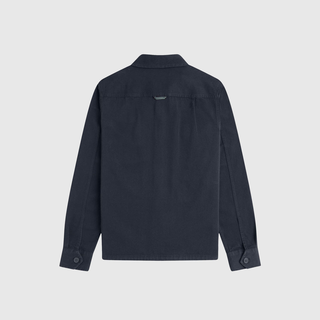 Fred Perry Twill Zip Through Overshirt - Navy - Back