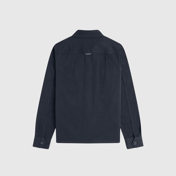 Fred Perry Twill Zip Through Overshirt - Navy - Back