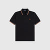 Fred Perry Twin Tipped Shirt Made In England - Black / Off White / Clay - Front