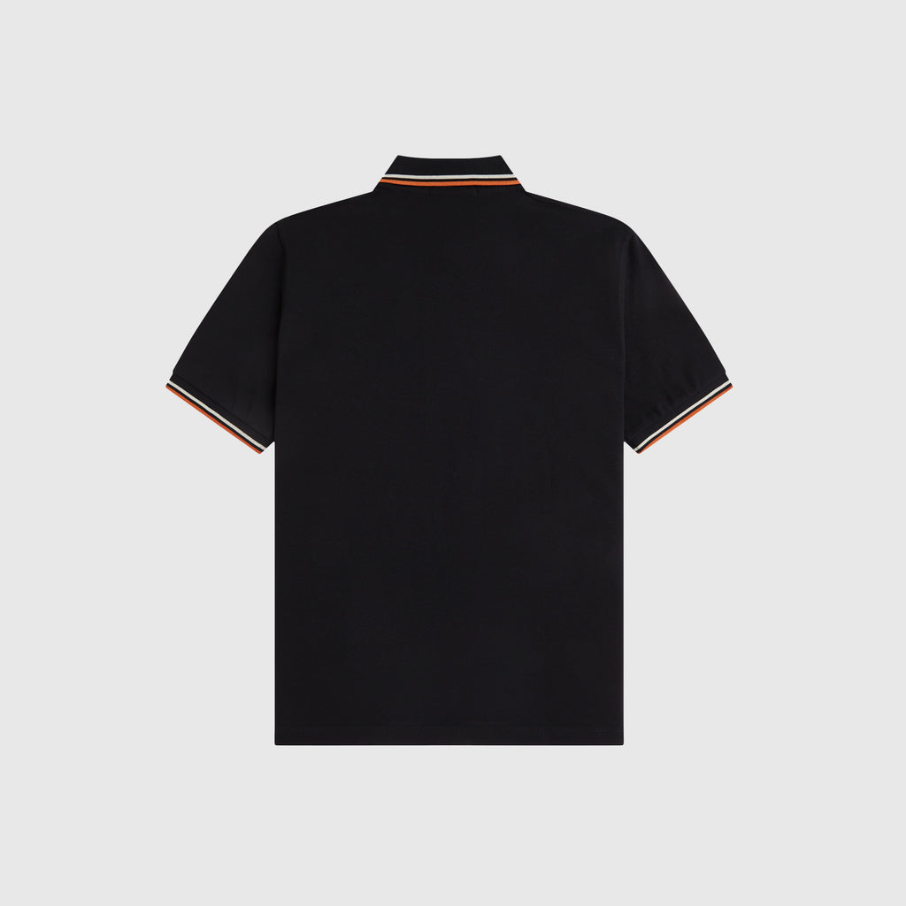 Fred Perry Twin Tipped Shirt Made In England - Black / Off White / Clay - Back