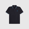 Fred Perry Twin Tipped Shirt Made In England - Navy / Off White / Icy Blue - Front