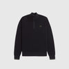 Fred Perry Waffle Stitch Half Zip Jumper - Black - Front