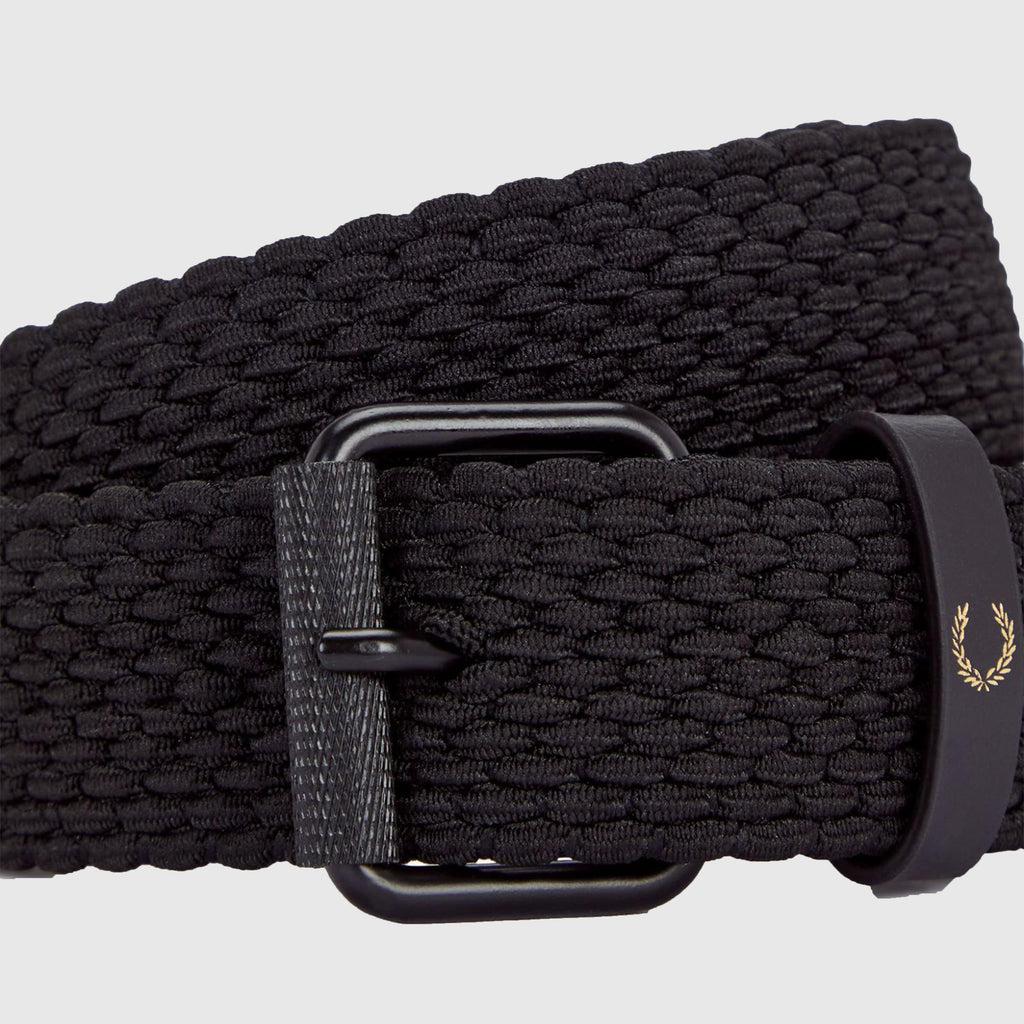 Fred Perry Woven Elastic Belt - Black