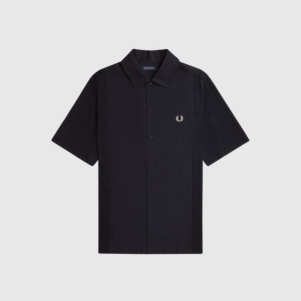 Fred Perry Mesh Panel Shirt - Black - Front