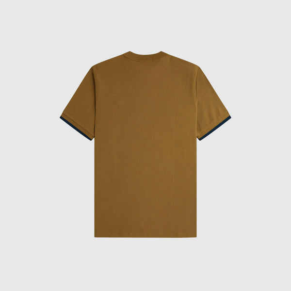 Fred Perry Tipped Cuff Pique Shirt - Shaded Stone - Back