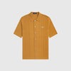 Fred Perry Button Through Knitted Shirt - Dark Caramel - Front