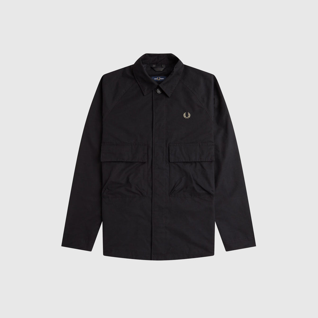 Fred Perry Utility Overshirt - Black - Front