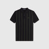 Fred Perry Striped Polo Shirt - Black - Front