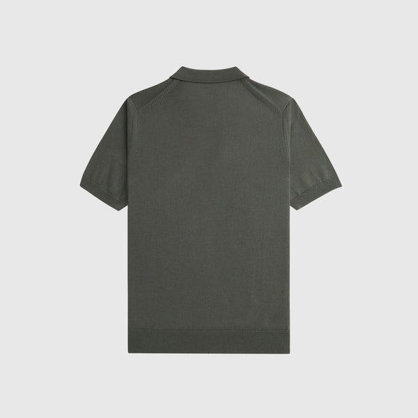 Fred Perry Classic Knitted Shirt SS - Field Green - Back