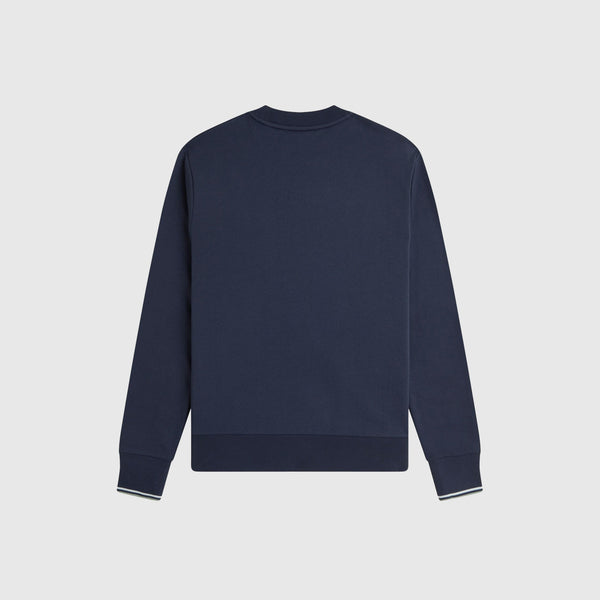 Fred Perry Crew Neck Sweatshirt - Dark Airforce / Light Ice / Bayleaf - Back