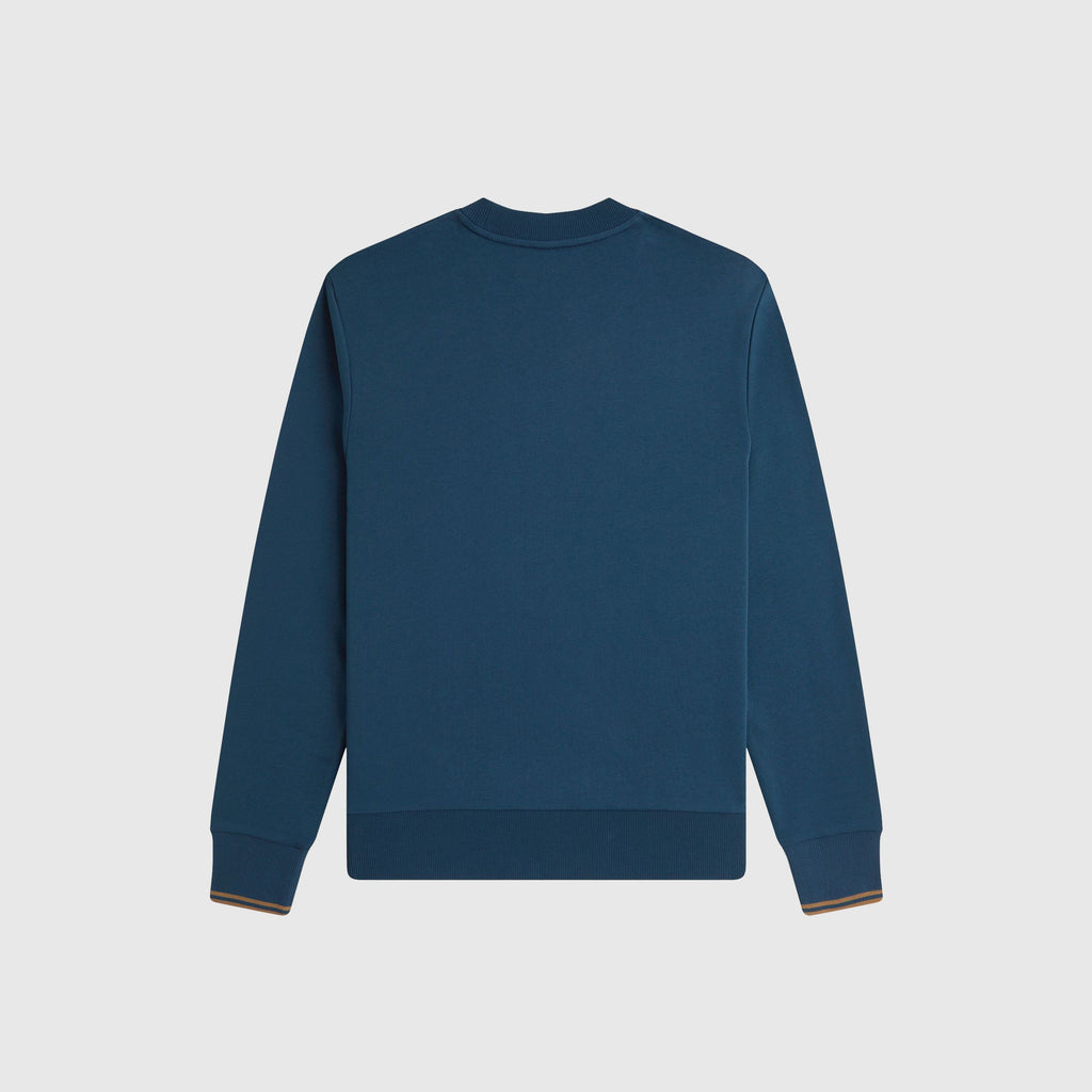 Fred Perry Crew Neck Sweatshirt - Dark Petrol / Shaded Stone - Back