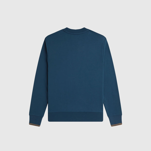Fred Perry Crew Neck Sweatshirt - Dark Petrol / Shaded Stone - Back