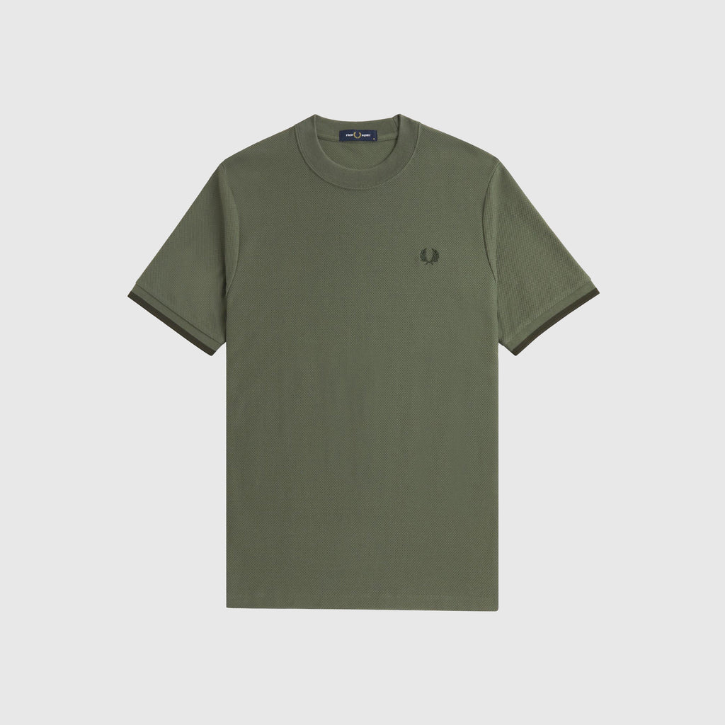 Fred Perry Tipped Cuff Pique Shirt - Laurel Wreath Green / Green - Front