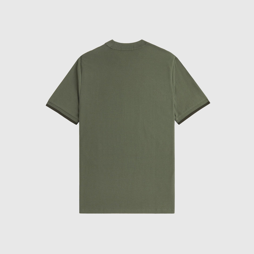 Fred Perry Tipped Cuff Pique Shirt - Laurel Wreath Green / Green - Back