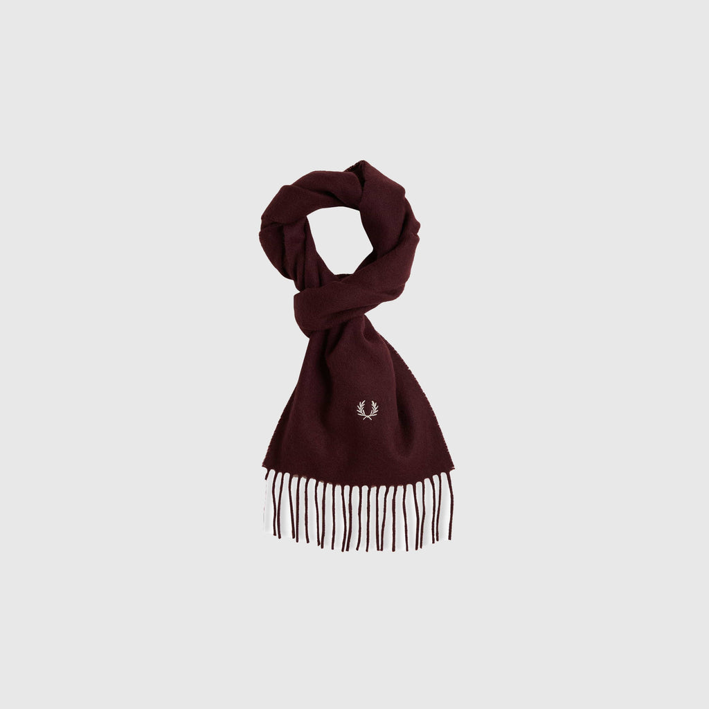 Fred Perry Lambswool Scarf - Oxblood - Front