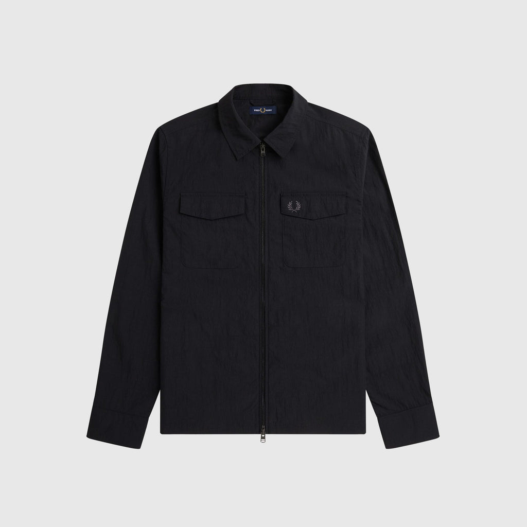 Fred Perry Pocket Overshirt - Black - Front