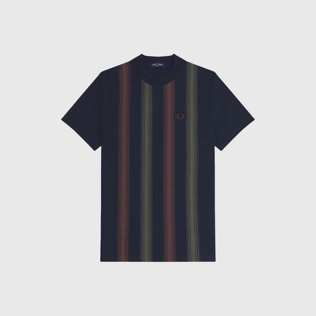 Fred Perry Ombre Stripe T-Shirt - Navy - Front