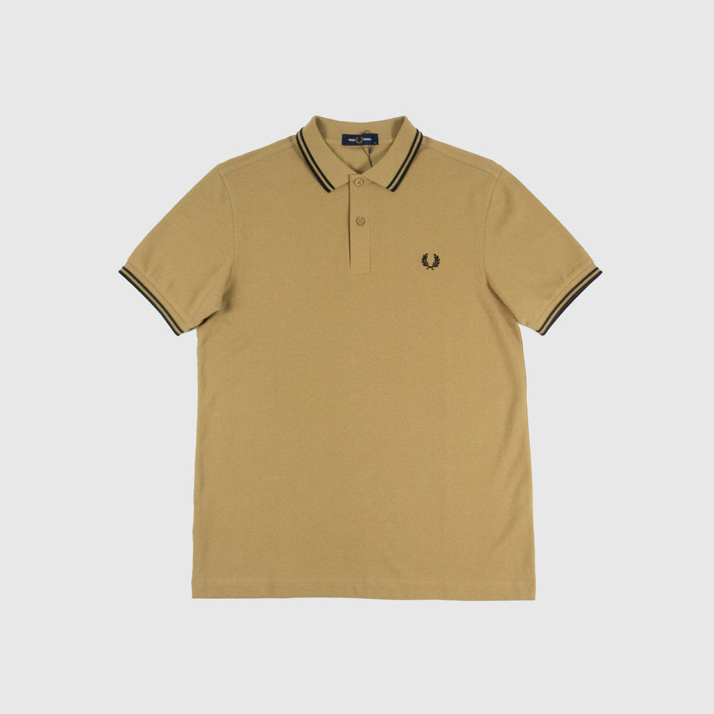 Fred Perry Twin Tipped Fred Perry Shirt - Warm Stone / Black - Front