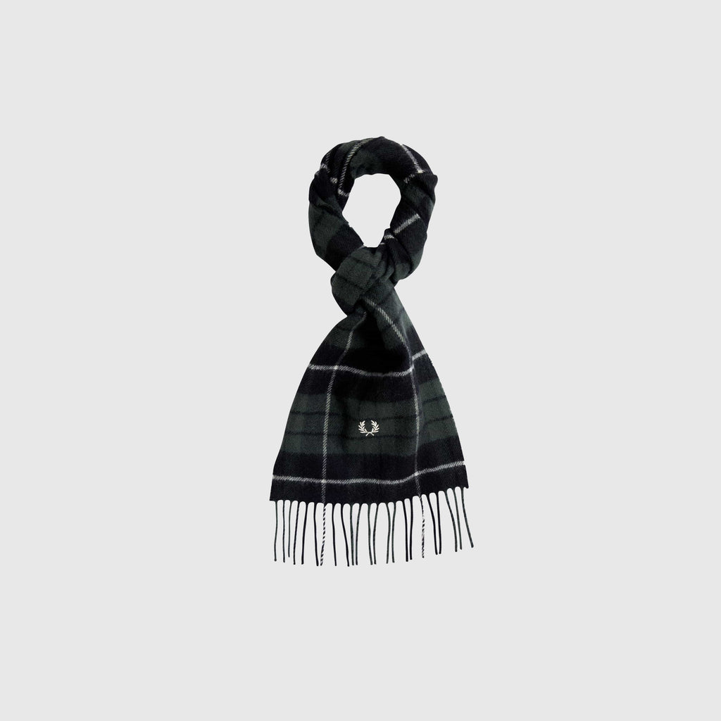 Fred Perry Lambswool Tartan Scarf - Black