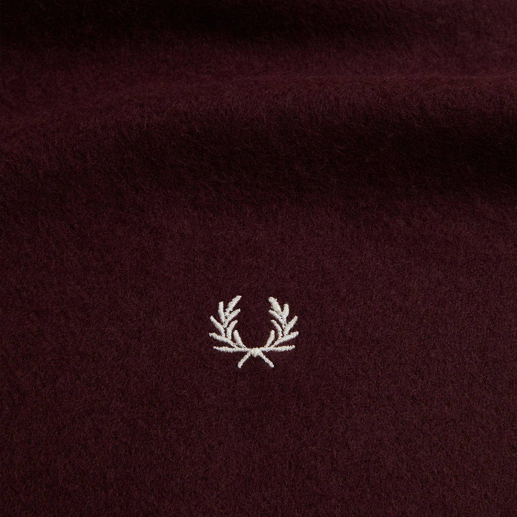 Fred Perry Lambswool Scarf - Oxblood - Front Close Up