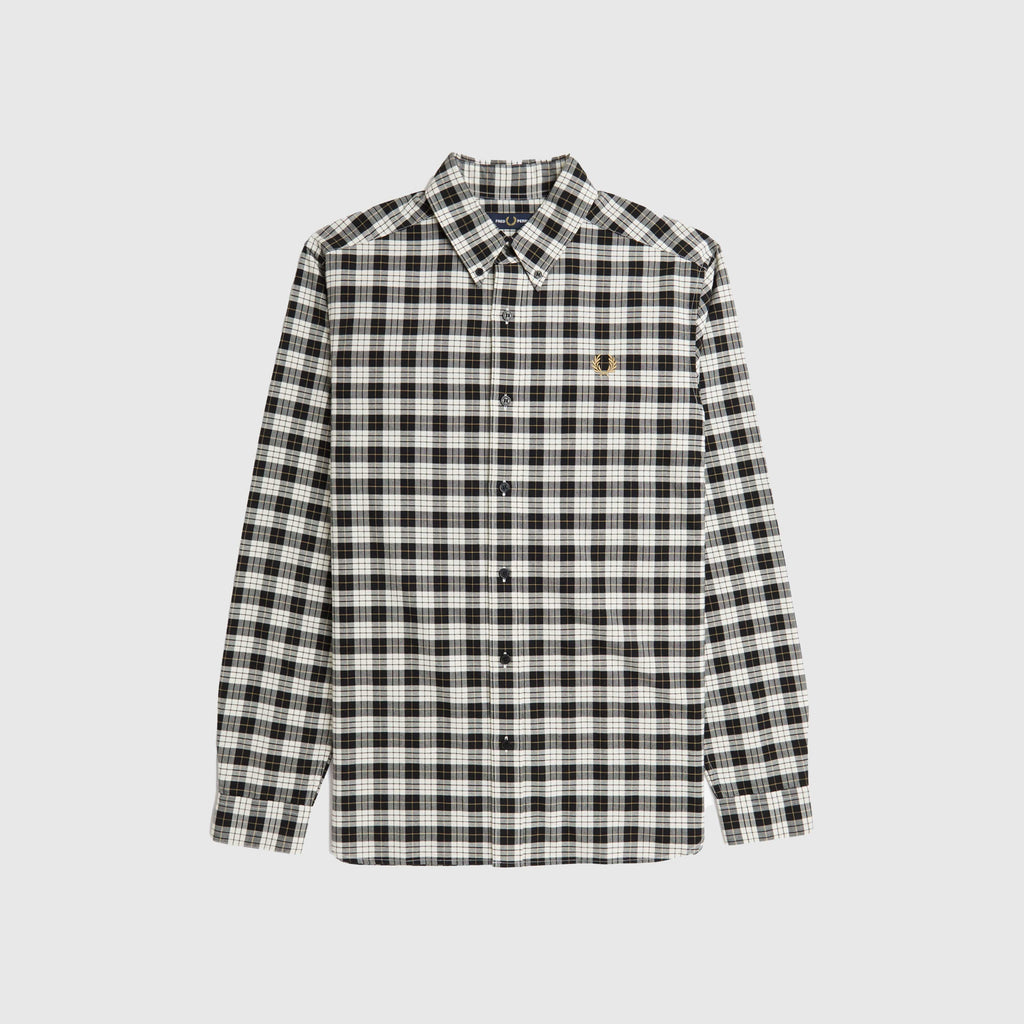 Fred Perry Tartan Oxford Shirt - Ecru - Front