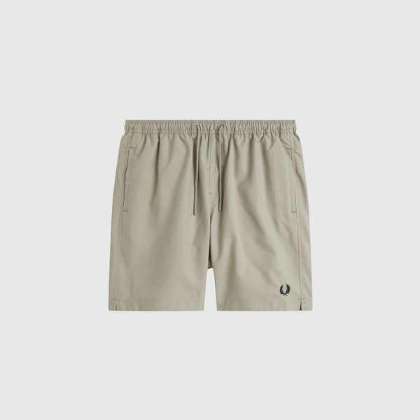 Fred Perry Classic Swimshort - Warm Grey / Black - Front