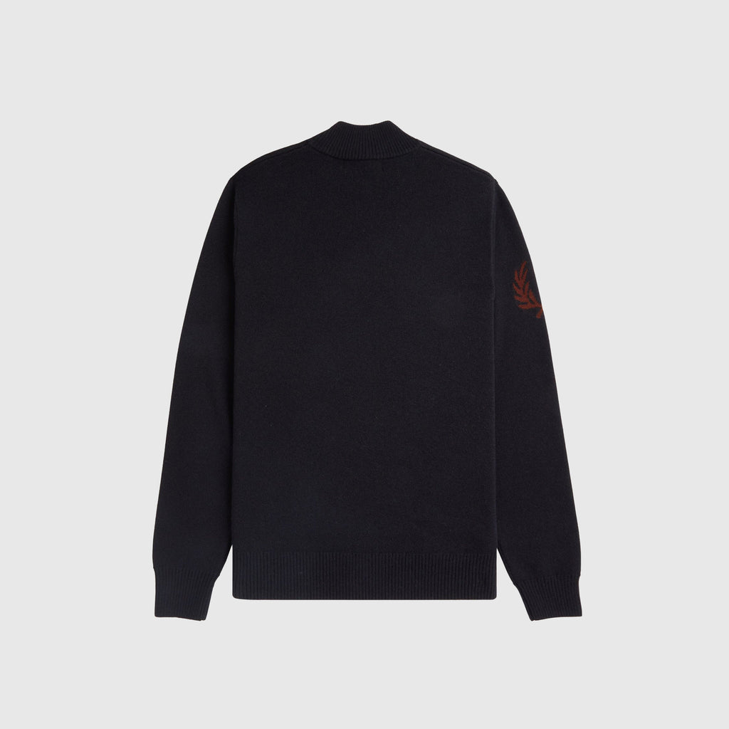 Fred Perry Laurel Wreath Mock Neck Jumper - Black - Back