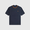 Fred Perry Crewneck Pique T-Shirt - Navy - Front