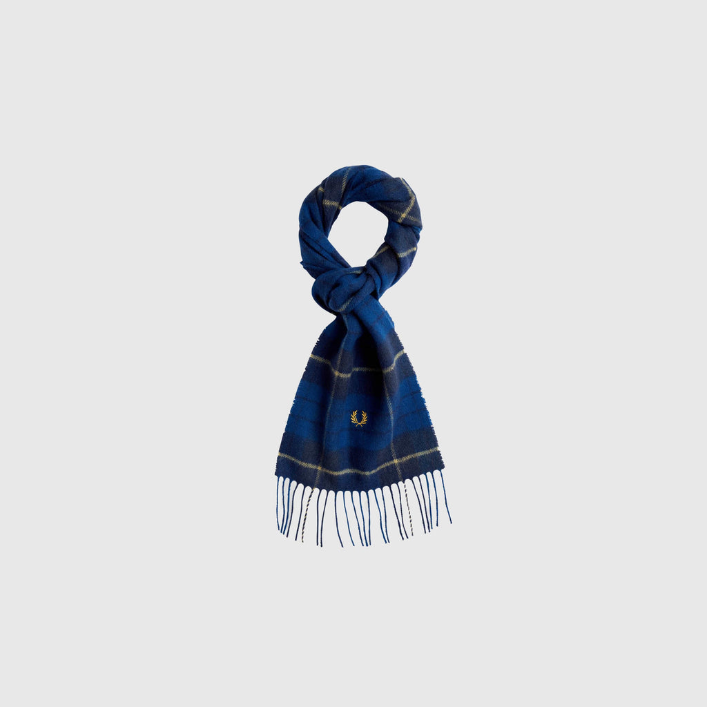 Fred Perry Lambswool Tartan Scarf - Navy