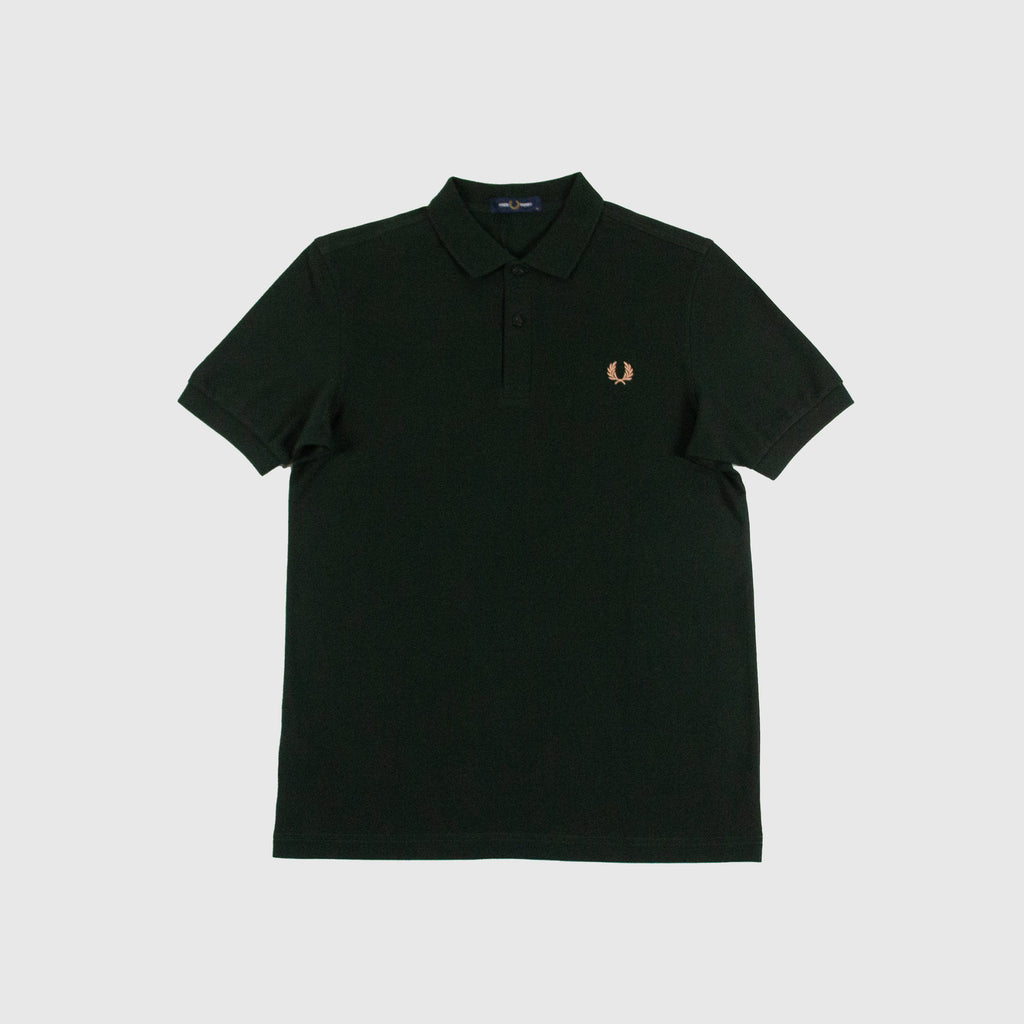 Fred Perry Plain Fred Perry Shirt - Night Green / Light Rust - Front