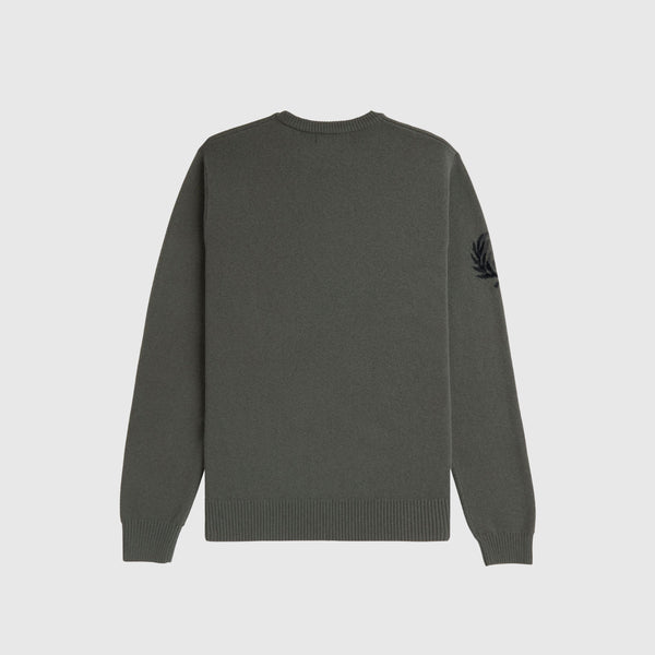 Fred Perry Laurel Wreath Jumper - Field Green - Back