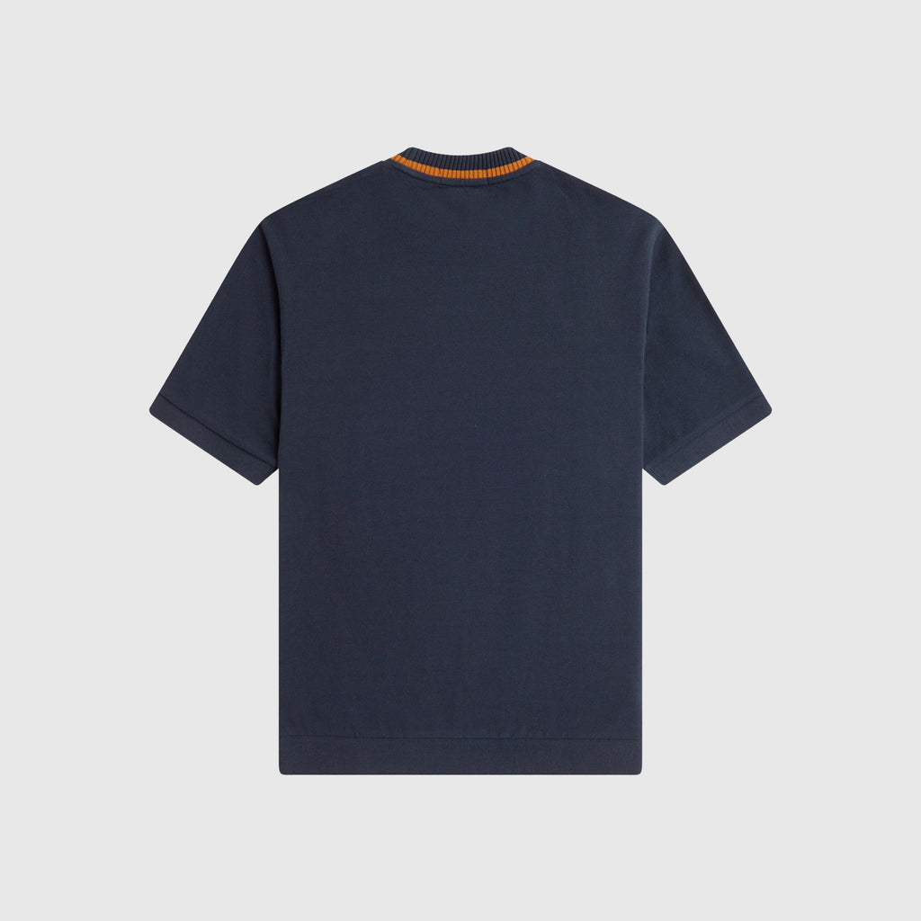 Fred Perry Crewneck Pique T-Shirt - Navy - Back