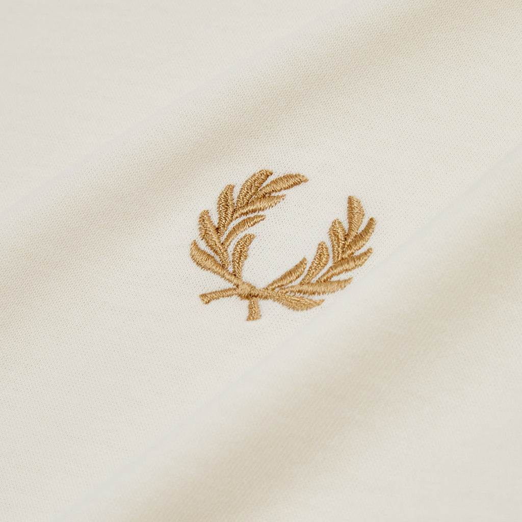 Fred Perry Ringer Tee - Ecru - Front Close Up