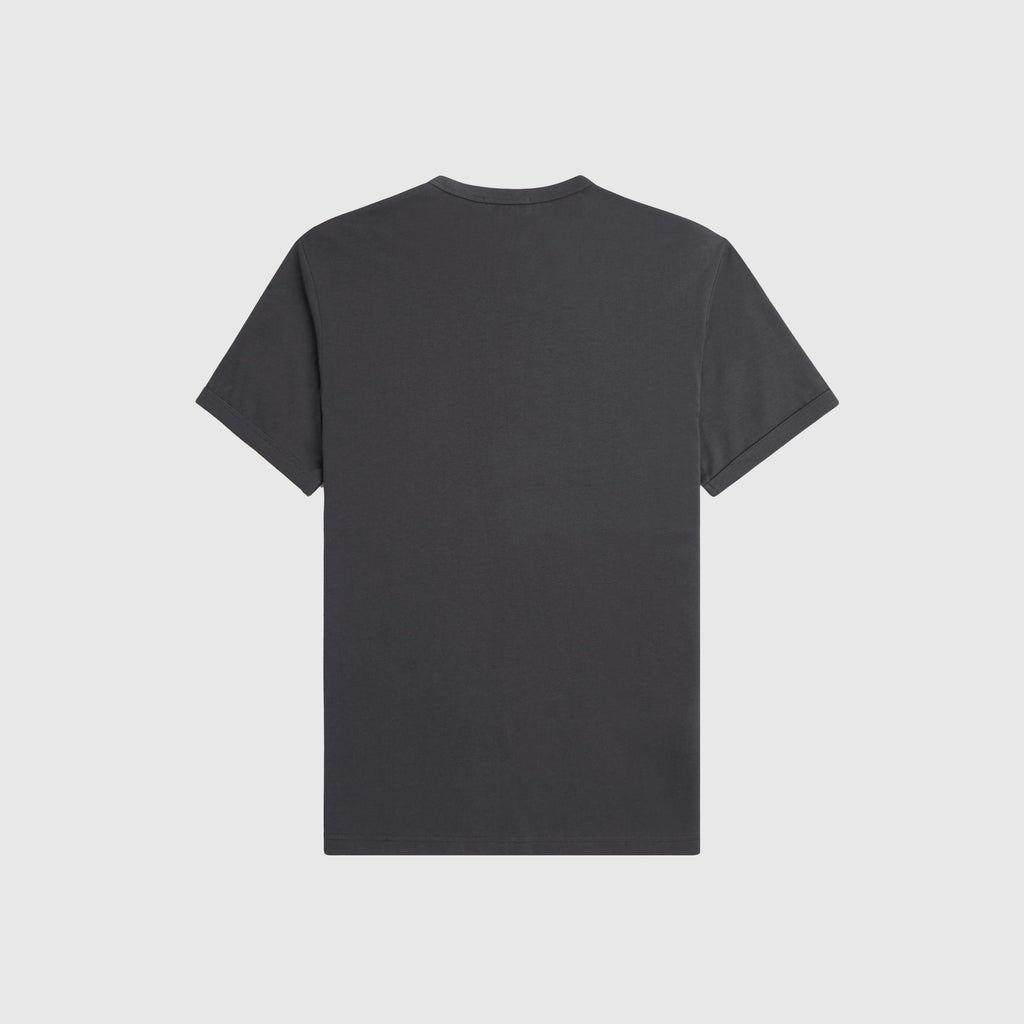 Fred Perry Ringer Tee - Anchor Grey / Dark Caramel - Back