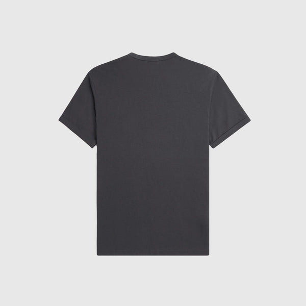Fred Perry Ringer Tee - Anchor Grey / Dark Caramel - Back