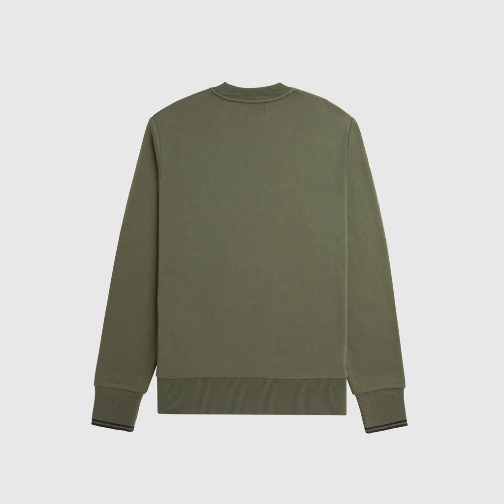 Fred Perry Crew Neck Sweatshirt - Laurel Wreath Green / Green - Back
