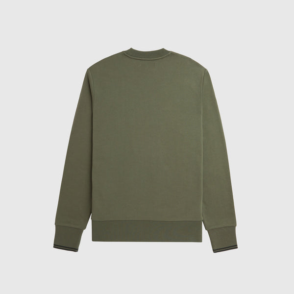 Fred Perry Crew Neck Sweatshirt - Laurel Wreath Green / Green - Back