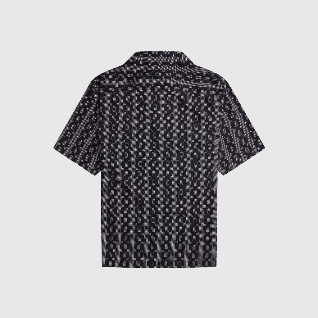 Fred Perry Cable Print Reverse Shirt - Black - Back